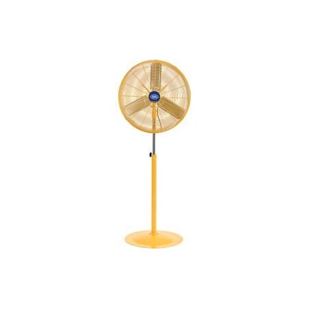 GLOBAL EQUIPMENT 30" Deluxe Industrial Pedestal Fan - Oscillating- Safety Yellow - 10000 CFM 652299Y
